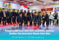 Ketua KONI Sulawesi Tenggara (Sultra), Andi Ady Aksar, resmi mengukuhkan Pengurus Komite Olahraga Nasional Indonesia (KONI) Kabupaten Konawe Utara (Konut) masa bakti 2025–2029 di Hotel Oheo, Kecamatan Andowia, Rabu (10/12/2025).