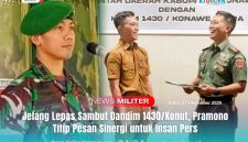 Komandan Kodim 1430/Konawe Utara (Konut), dari Letkol Arh Pramono, S.Sos., M.Han, bersama Bupati Konawe Utara, H. Ikbar, S.H., M.H., tertawa lepas usai disalah satu momen penandatanganan MoU antara Kodim dan Pemkab Konut.