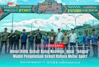 Bupati Konawe Utara, H. Ikbar, S.H., M.H.,  bersama Wali Kota Palopo, Hj. Naili Trisal, bersama masing-masing jajarannya berpose di sirkuit bertaraf Nasional, Ratona Motor Spor (RMS) Kota Palopo. Jum'at (19/12/2025).
