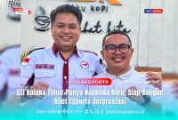 Ketua Harian ESI Sulawesi Tenggara, Rusmin Abdul Gani bersama Andi Arjan Syahputra usai resmi menyandang sebagai Ketua Umum ESI Kolaka Timur periode 2025–2029, Minggu, (21/12/2025).