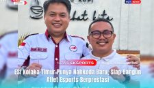 Ketua Harian ESI Sulawesi Tenggara, Rusmin Abdul Gani bersama Andi Arjan Syahputra usai resmi menyandang sebagai Ketua Umum ESI Kolaka Timur periode 2025–2029, Minggu, (21/12/2025).