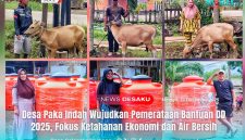 Warga Desa Paka Indah menerima bantuan ternak sapi dan tandon air bersih melalui Dana Desa (DD) Tahun Anggaran 2025 sebagai upaya pemerataan bantuan dan penguatan ketahanan ekonomi.