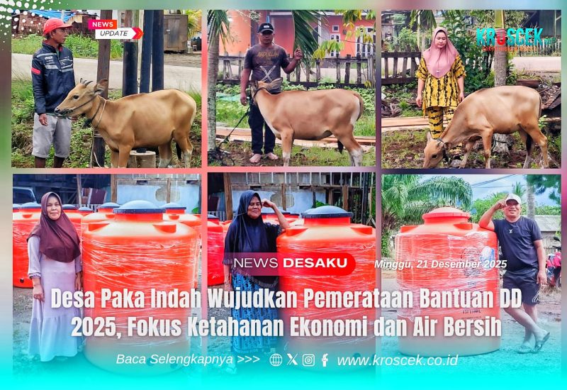 Warga Desa Paka Indah menerima bantuan ternak sapi dan tandon air bersih melalui Dana Desa (DD) Tahun Anggaran 2025 sebagai upaya pemerataan bantuan dan penguatan ketahanan ekonomi.