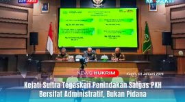 Kejati Sultra menyampaikan penegasan bahwa penindakan Satgas Penertiban Kawasan Hutan (PKH) di Sulawesi Tenggara bersifat administratif, bukan pidana, dalam konferensi pers di aula Kejati Sultra.