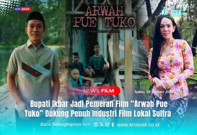 Bupati Konawe Utara, H. Ikbar, S.H., M.H (Peci hitam), tampil sebagai pemeran dalam film horor lokal Arwah Pue Tuko sebagai bentuk dukungan nyata terhadap pengembangan industri perfilman lokal Sulawesi Tenggara.
