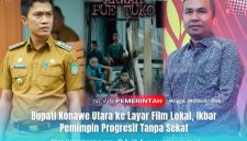 Bupati Konawe Utara, H. Ikbar, S.H., M.H (Kiri) tampil sebagai pemeran film horor lokal Arwah Pue Tuko (Cover tengah), dan Kepala Badan Perencanaan Pembangunan, Riset, dan Inovasi Daerah (Bapperida) Konawe Utara, Ir. La Ode Muhaimin, S.T., M.P.W (Kanan).