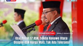 Sekretaris Daerah (Sekda) Kabupaten Konawe Utara (Konut), Dr. Safruddin, S.Pd., M.Pd., usai membacakan naskah disalah satu Upacara peringatan Nasional.
