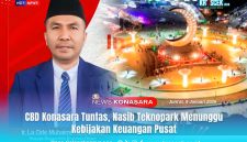 Kepala Bapperida Kabupaten Konawe Utara (Konut), Ir. La Ode Muhaimin, S.T., M.P.W. - | Tugu Bulan Sabit CBD Konasara. (Foto: Istimewa)
