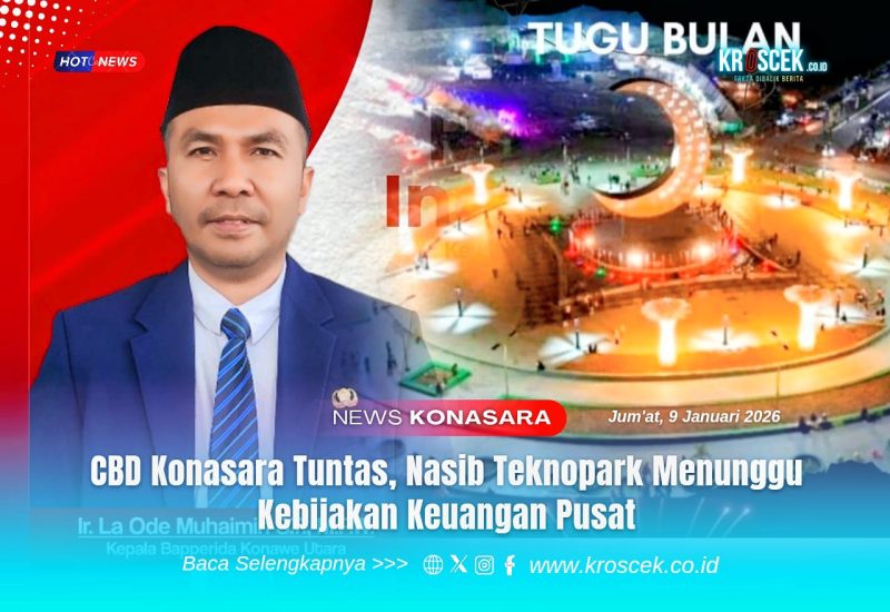 Kepala Bapperida Kabupaten Konawe Utara (Konut), Ir. La Ode Muhaimin, S.T., M.P.W. - |  Tugu Bulan Sabit CBD Konasara. (Foto: Istimewa)