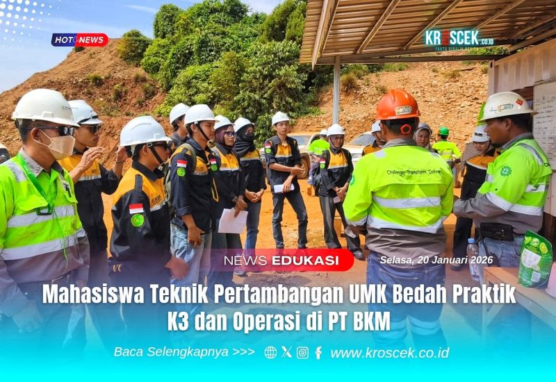 Management PT Bumi Konawe Minerina (BKM) menerima 13 mahasiswa Jurusan Teknik Pertambangan Universitas Muhammadiyah Kendari (UMK) melakukan kunjungan ilmiah ke PT BKM, Senin 19 Januari 2026.