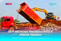 Management PT Bumi Konawe Minerina (BKM) menurunkan dua alat berat percepatan pembangunan fondasi Masjid Al-Istiqomah Desa Tapunggaya, Kecamatan Molawe, Kabupaten Konawe Utara (Konut), Rabu, 9 Januari 2026.