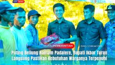 Bupati Konawe Utara, H. Ikbar, S.H., M.H, didampingi Wakil Bupati H. Abuhaera, S.Sos., M.Si, menyerahkan secara simbolis bantuan sembako kepada warga Desa Padalere Utama terdampak bencana angin puting beliung, Kamis (5/2/2026).