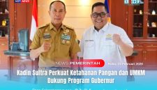 Gubernur Sulawesi Tenggara, Andi Sumangerukka bersama Ketua Kadin Sultra, Anton Timbang, menunjukkan komitmen sinergi memperkuat ketahanan pangan dan pemberdayaan UMKM melalui dukungan terhadap program prioritas pemerintah daerah Provinsi Sultra.